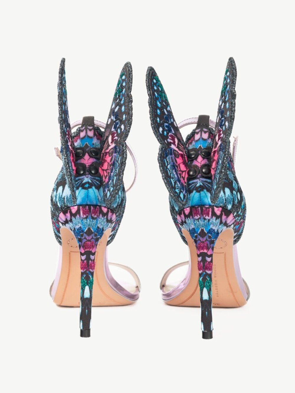 Sophia Webster Chiara Embroidery "Silver & Blue" Butterfly Sandals - Picture 3 of 10